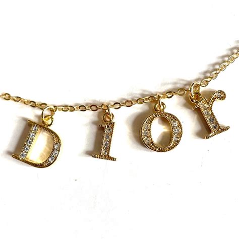 dior necklace letters|dior spellout necklace.